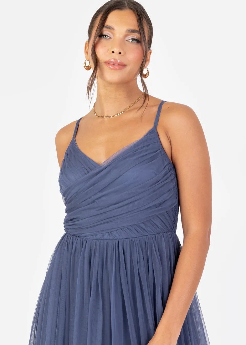 Dresses>Anaya with Love Recycled Indigo Blue Cami Maxi Dress with Bow Detail