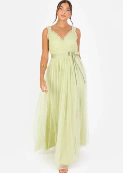 Dresses>Anaya with Love Recycled Spring Green Wrap Strappy Maxi Dress
