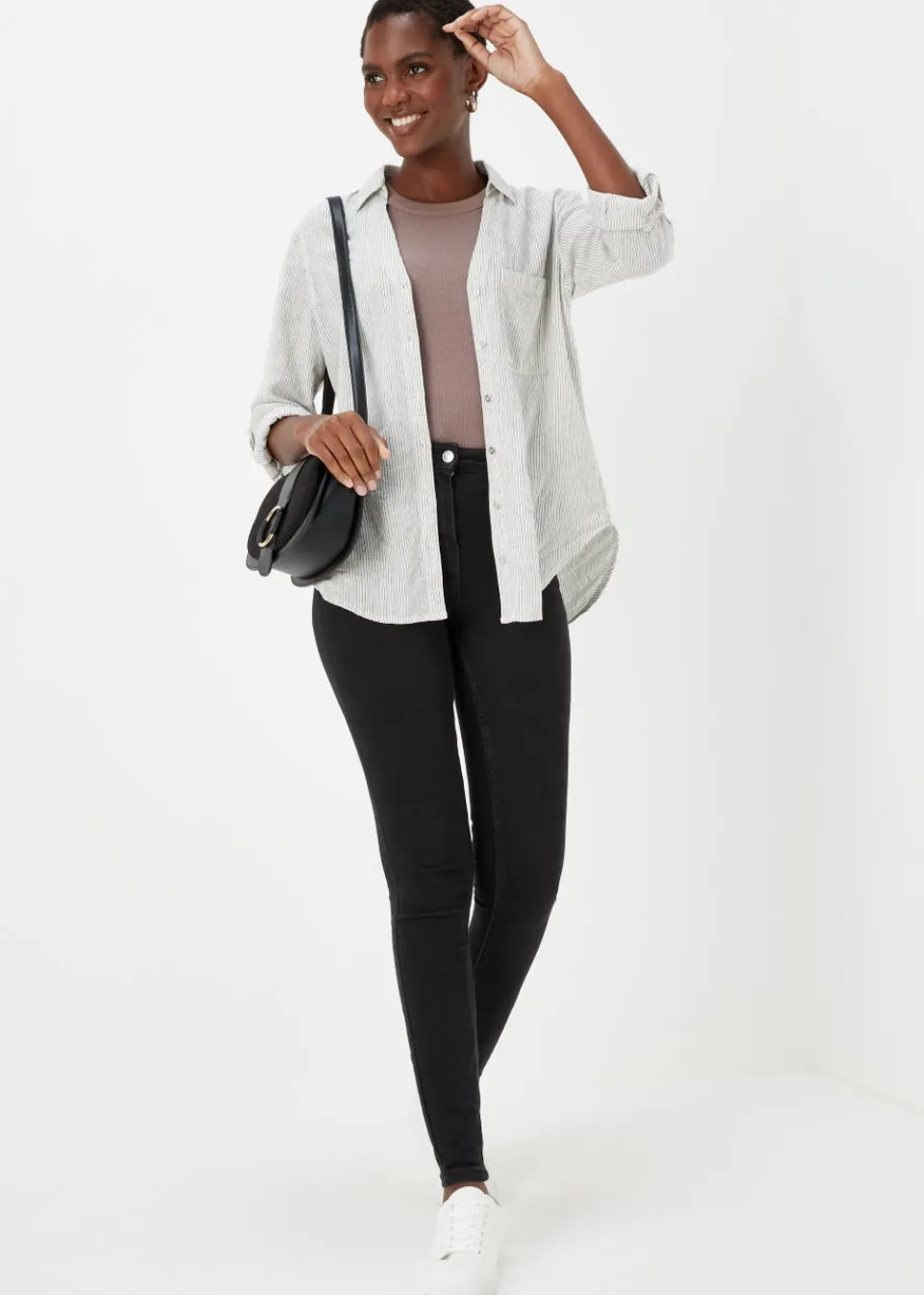 Jeans & Jeggings>Papaya Denim April Skinny Jeans (Long Length) Black