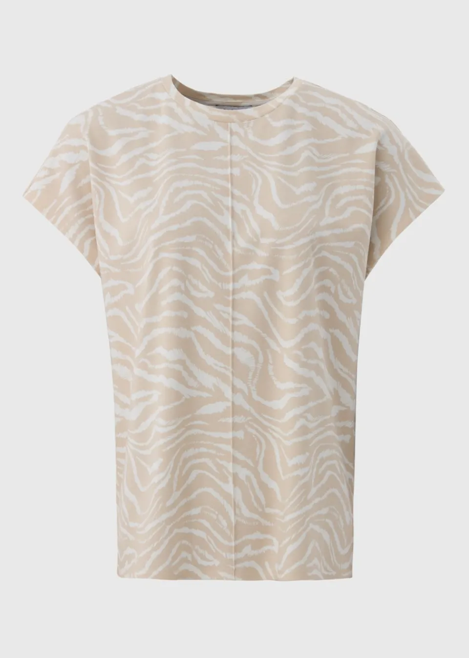 T-Shirts>Papaya Beige Animal Print Ponte T-Shirt