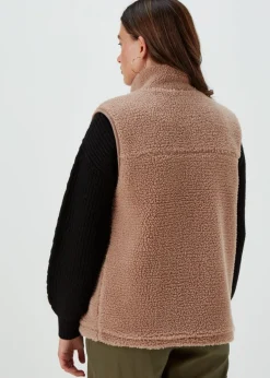 Coats & Jackets>Papaya Borg Gilet Beige