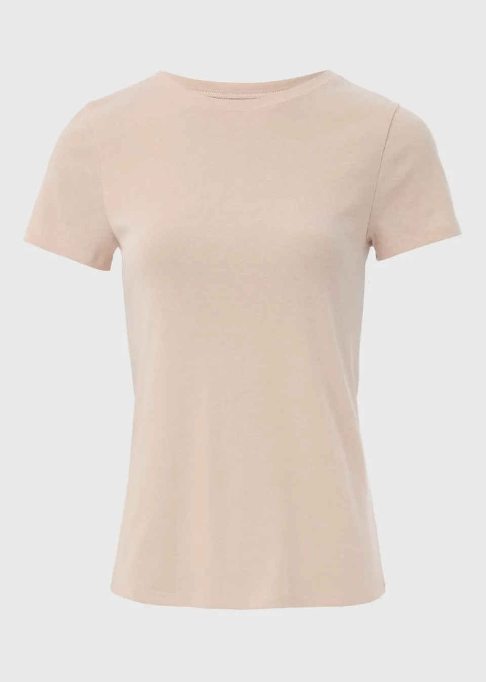 T-Shirts>Papaya Beige Fitted T-Shirt