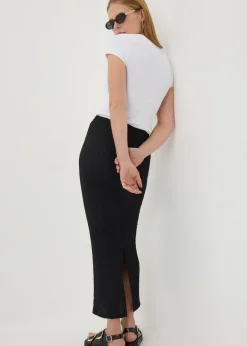 Skirts>Papaya Beige Hyper Texture Midaxi Skirt
