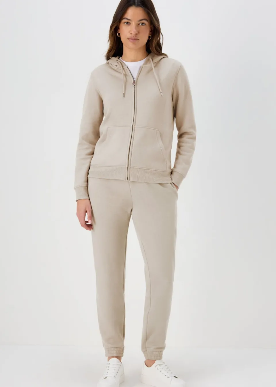 Trousers>Papaya Tapered Jogging Bottoms Beige