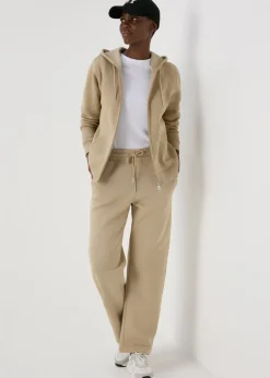Tops> Beige Zip Up Hoodie