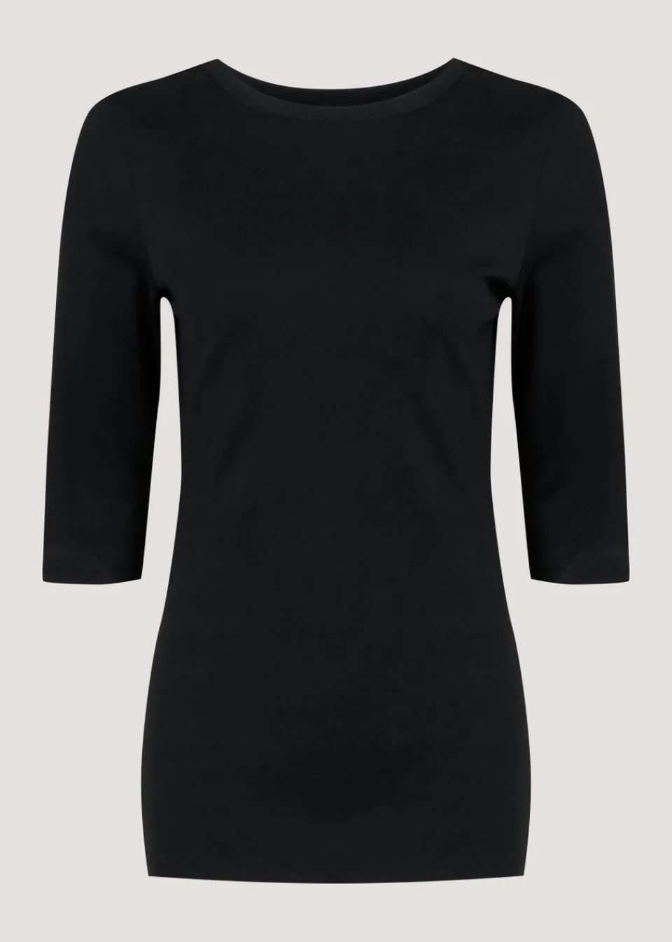 T-Shirts>Papaya 3/4 Sleeve T-Shirt Black