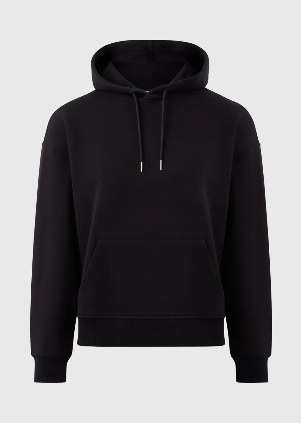 Tops>Papaya Black Basic Hoodie