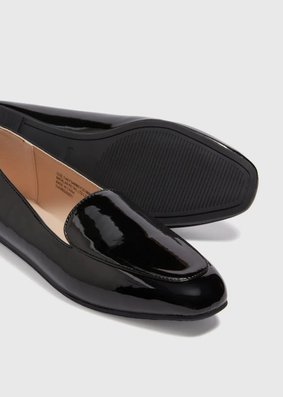 Footwear>Papaya Black Basic Patent Loafers