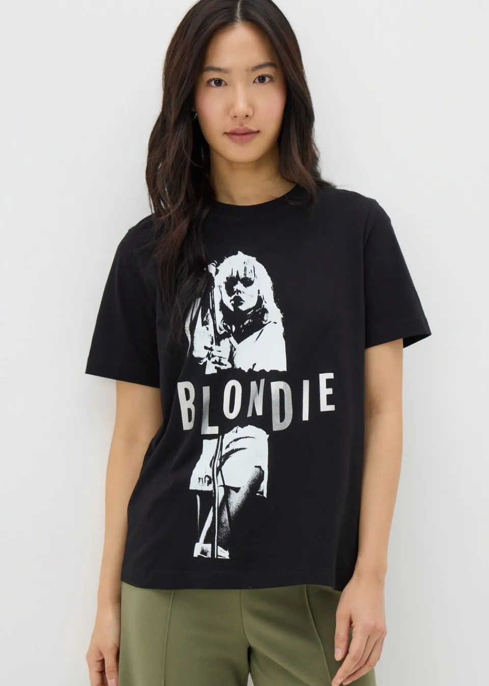 T-Shirts>Blondie Black Monochrome Graphic T-Shirt