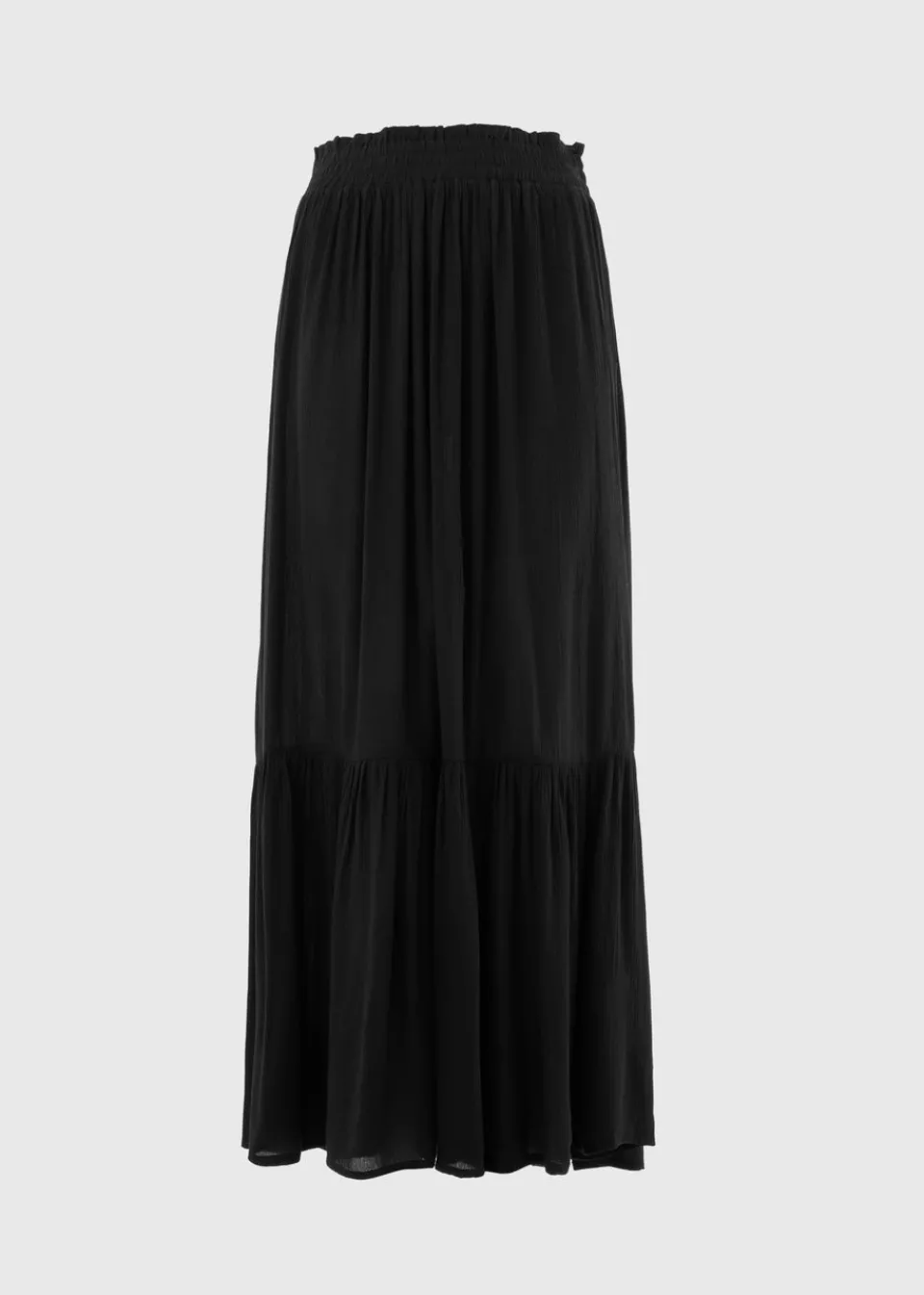 Skirts>Papaya Black Cheesecloth Maxi Skirt