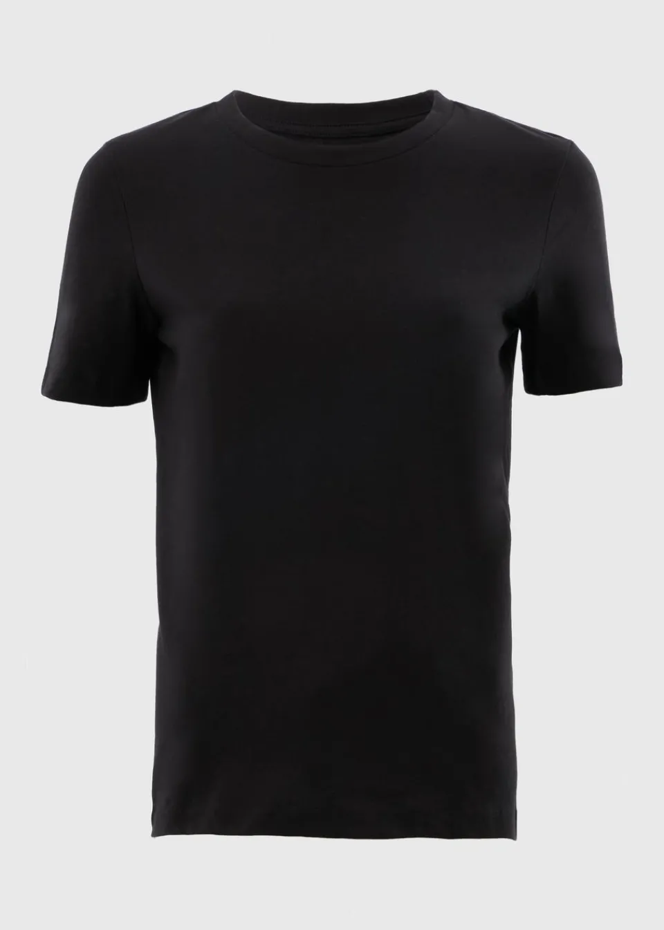 T-Shirts>Papaya Black Crew Neck T-shirt