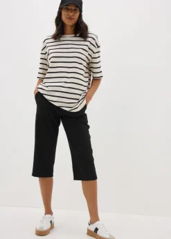 Trousers>Papaya Black Cropped Trousers
