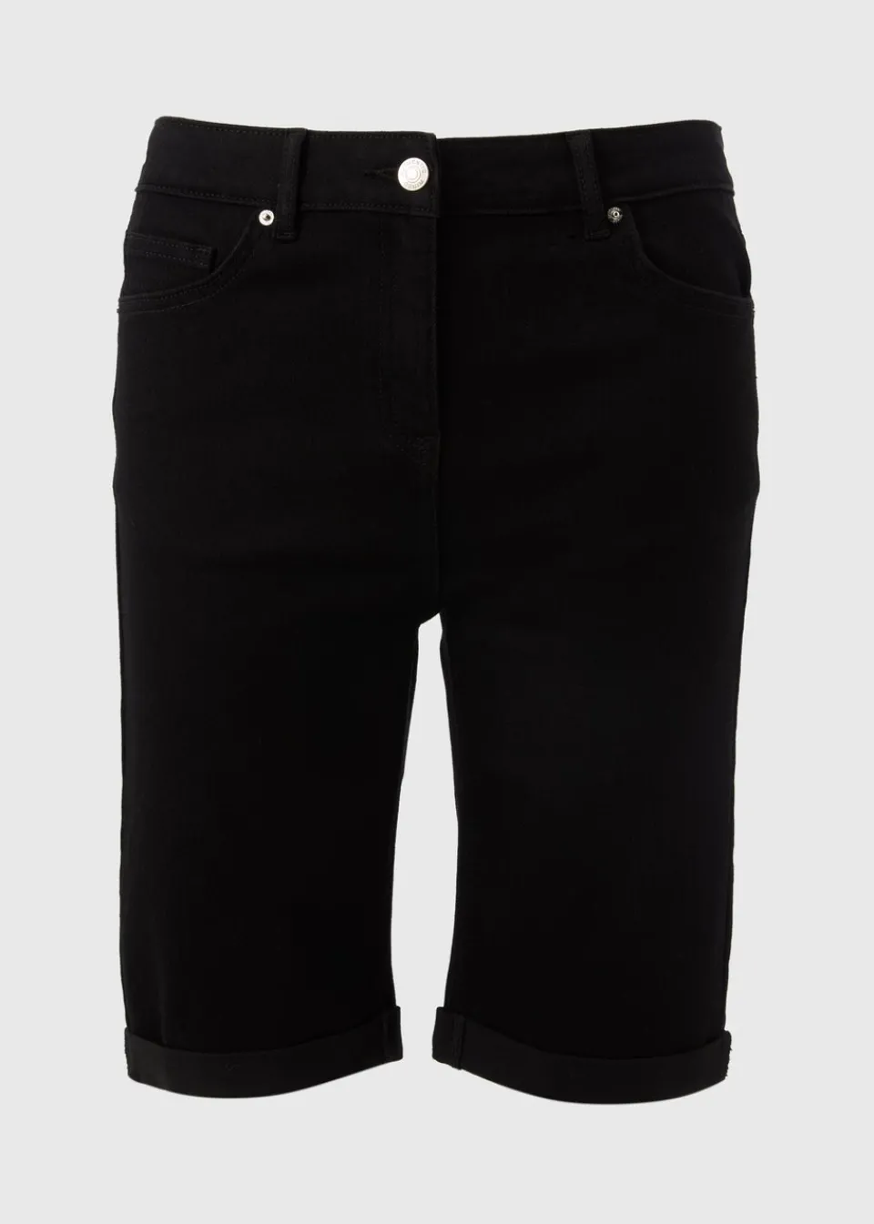 Shorts>Papaya Denim Black Denim Knee Length Shorts