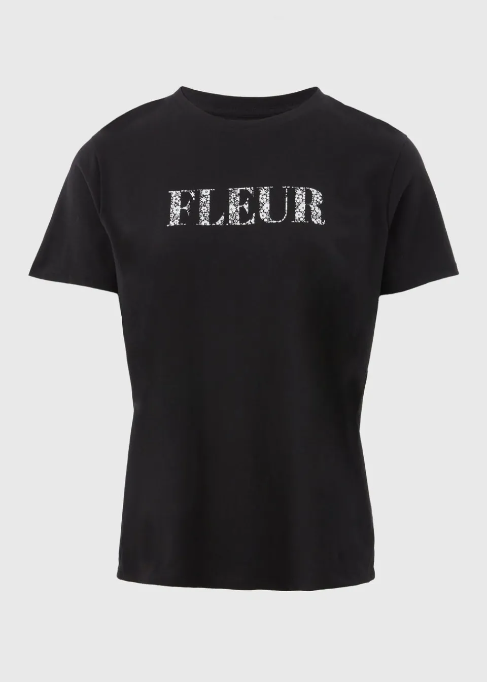 T-Shirts>Papaya Black Fleur Graphic T-Shirt