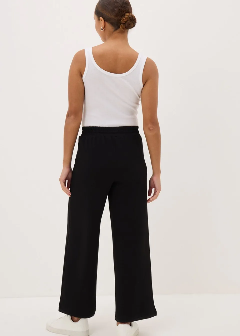 Trousers>Papaya Black Front Seam Wide Leg Trousers
