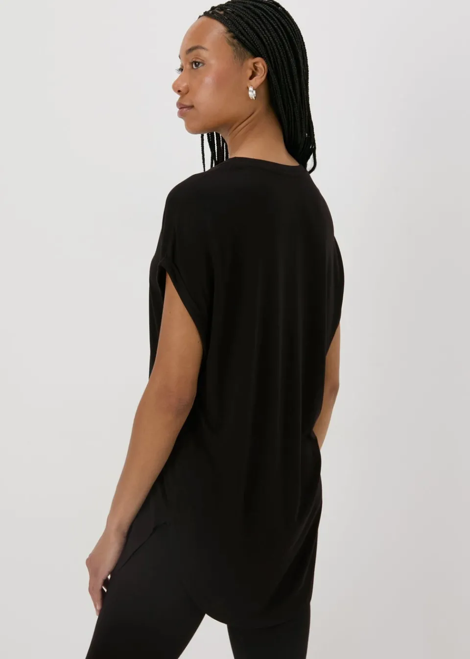 Tops>Papaya Longline T-Shirt Black