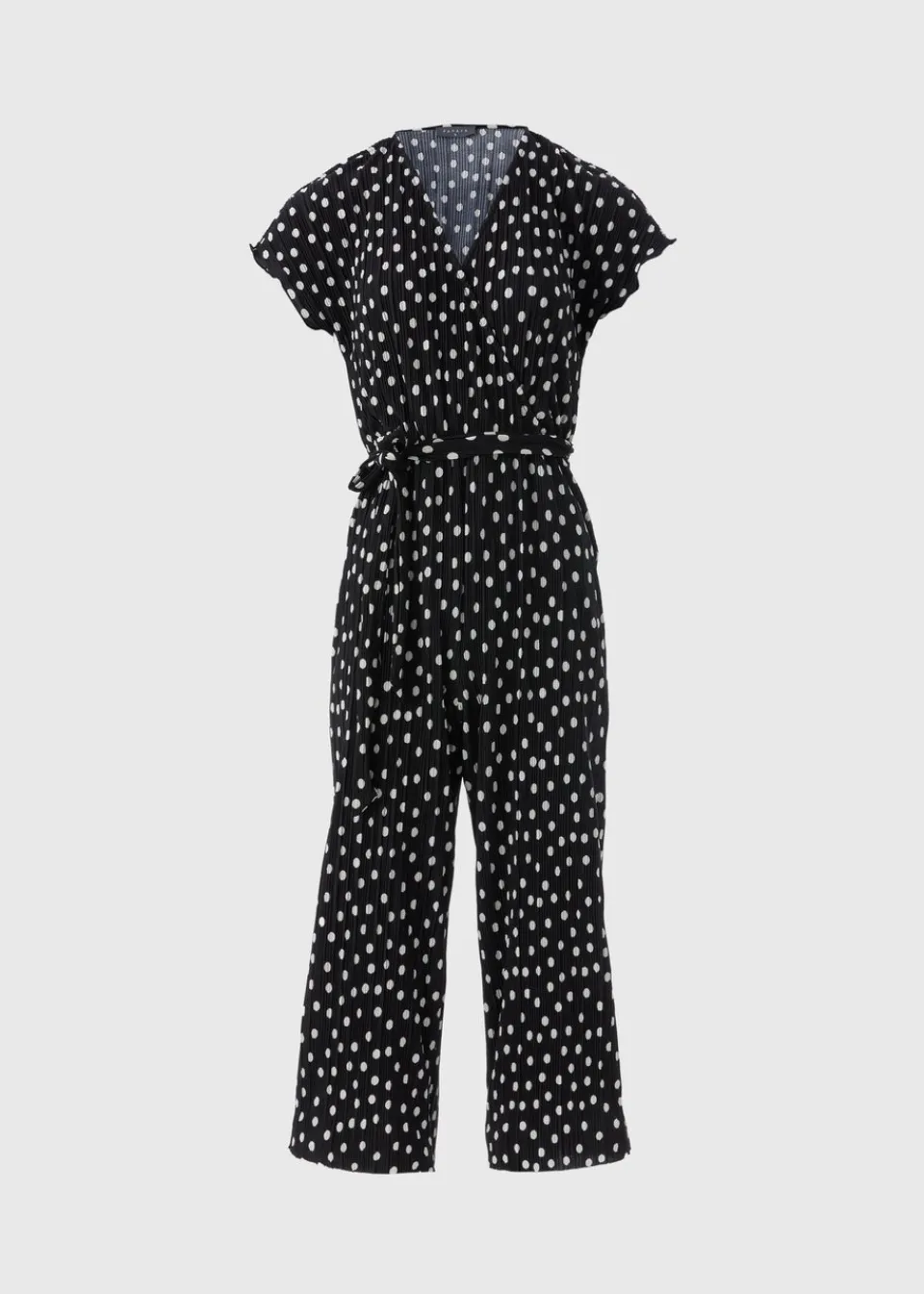 Jumpsuits & Playsuits>Papaya Black Monochrome Spot Plisse Culotte Jumpsuit