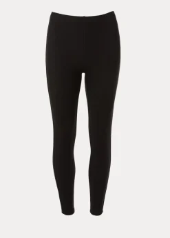 Loungewear>Papaya Black Ottoman Stitch Ribbed Leggings