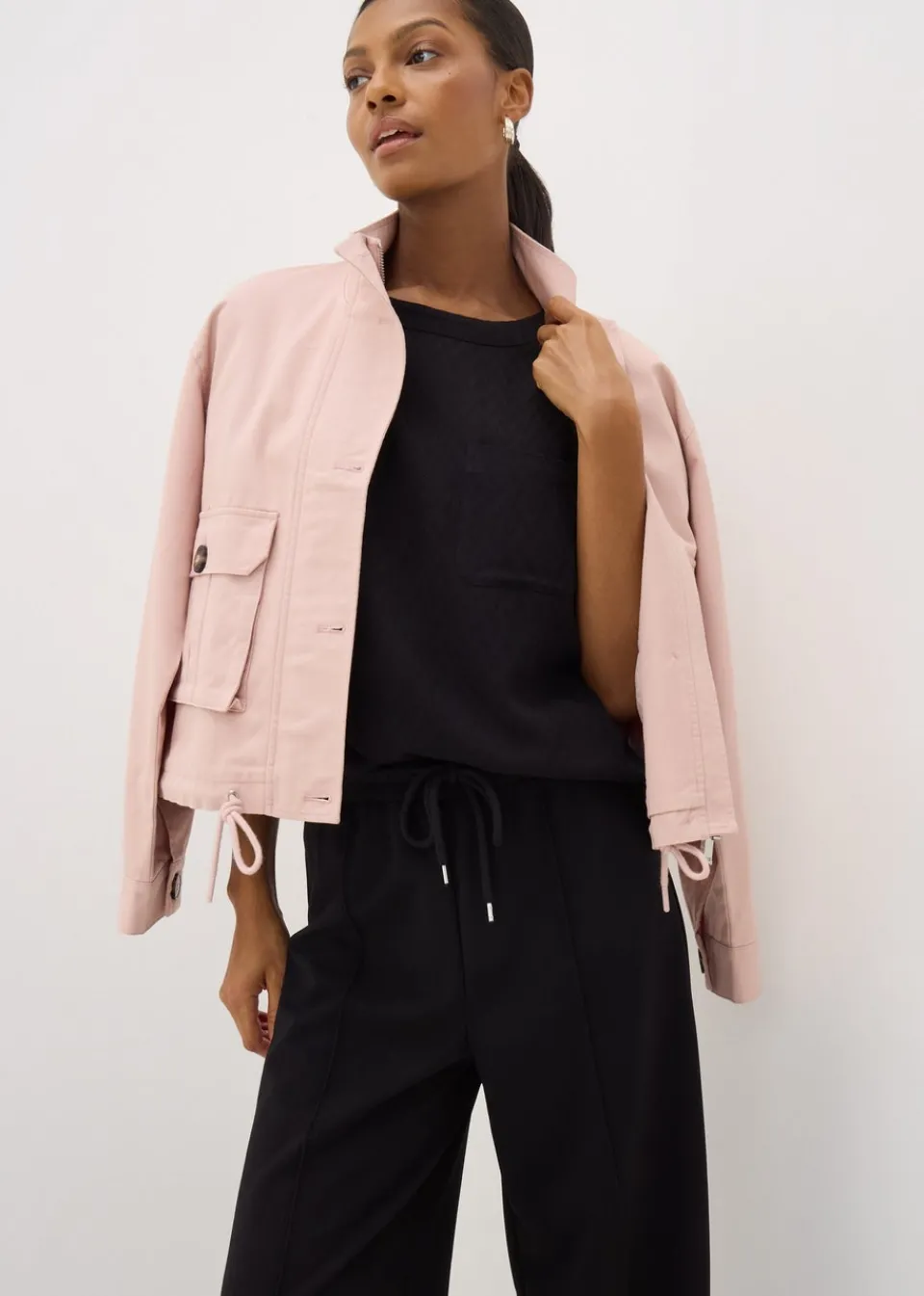Tops>Papaya Black Pocket Box Top