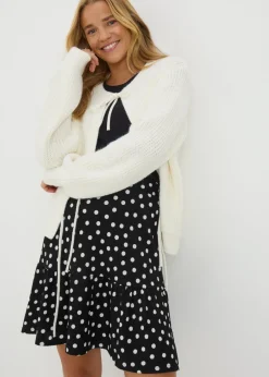 Skirts>Papaya Black Polka Dot Mini Skirt