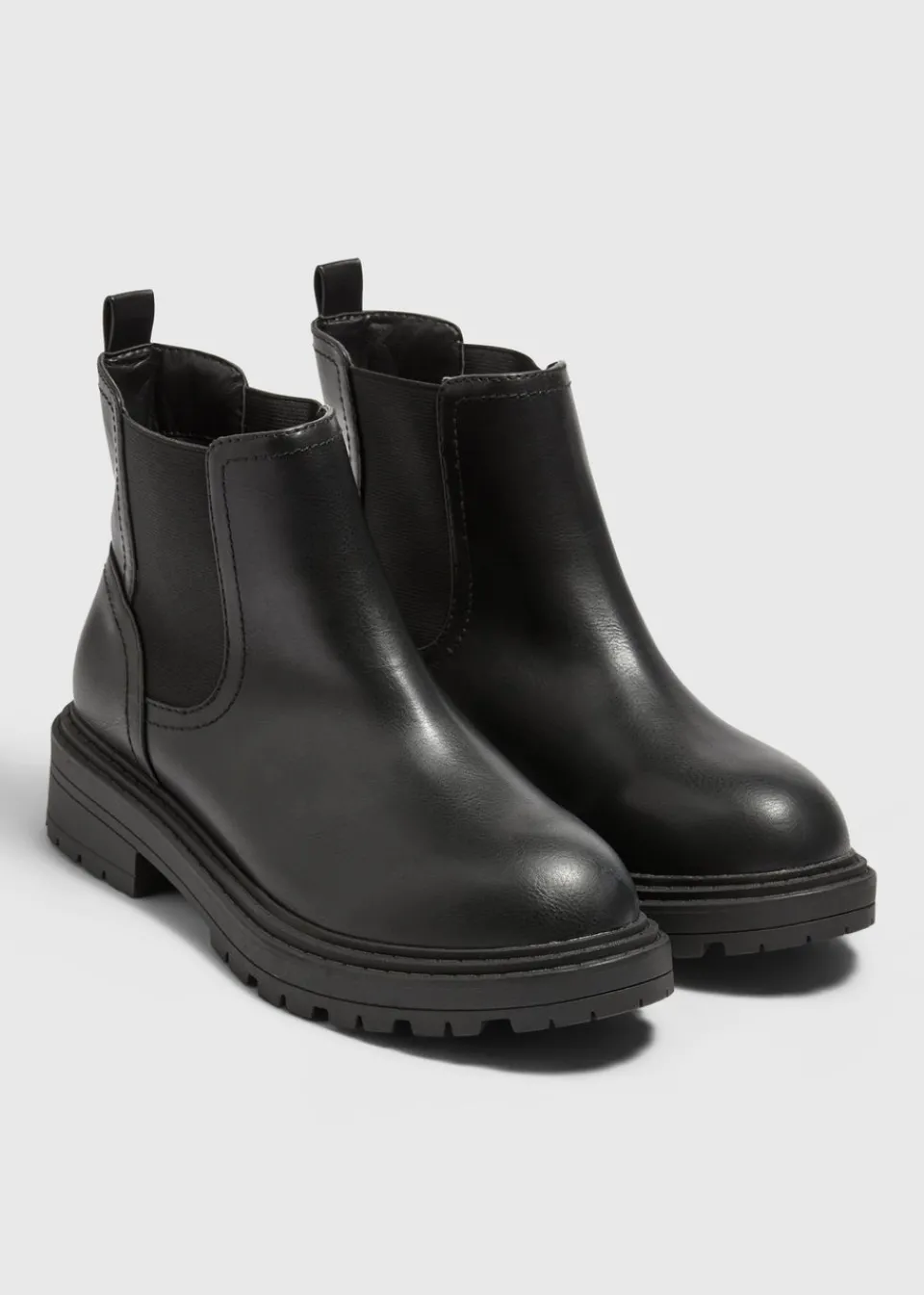 Footwear> Black PU Chelsea Boots