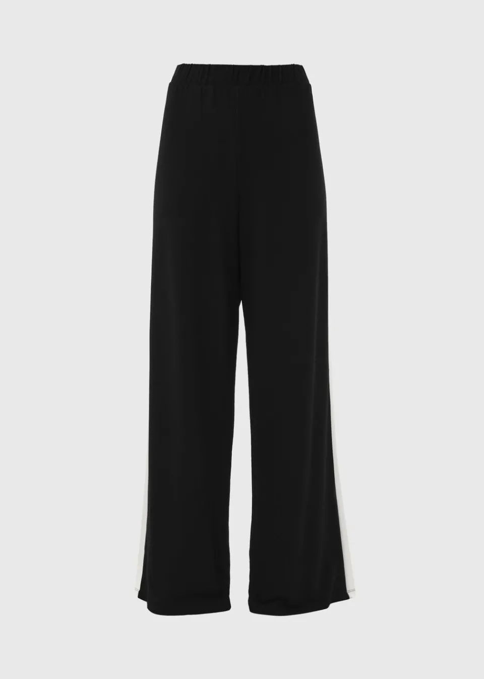 Trousers>Papaya Side Stripe Wide Leg Trousers Black