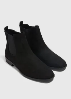 Footwear>Papaya Black Suede Look Chelsea Boots