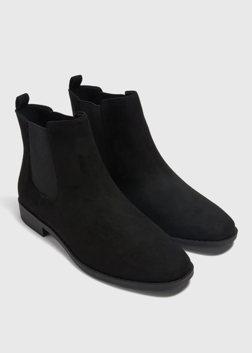 Footwear>Papaya Black Suede Look Chelsea Boots