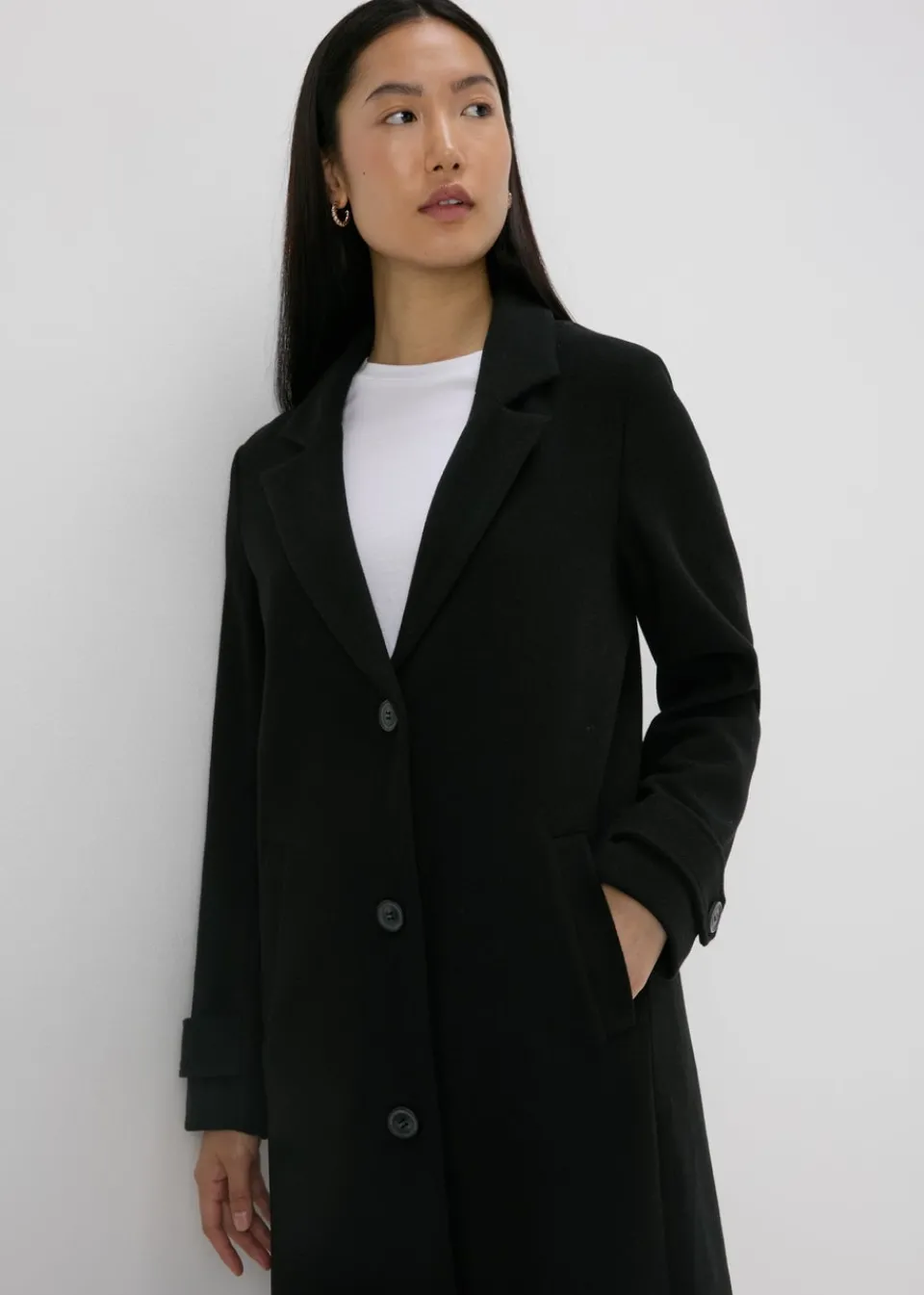 Coats & Jackets>Papaya Black Textured Coat