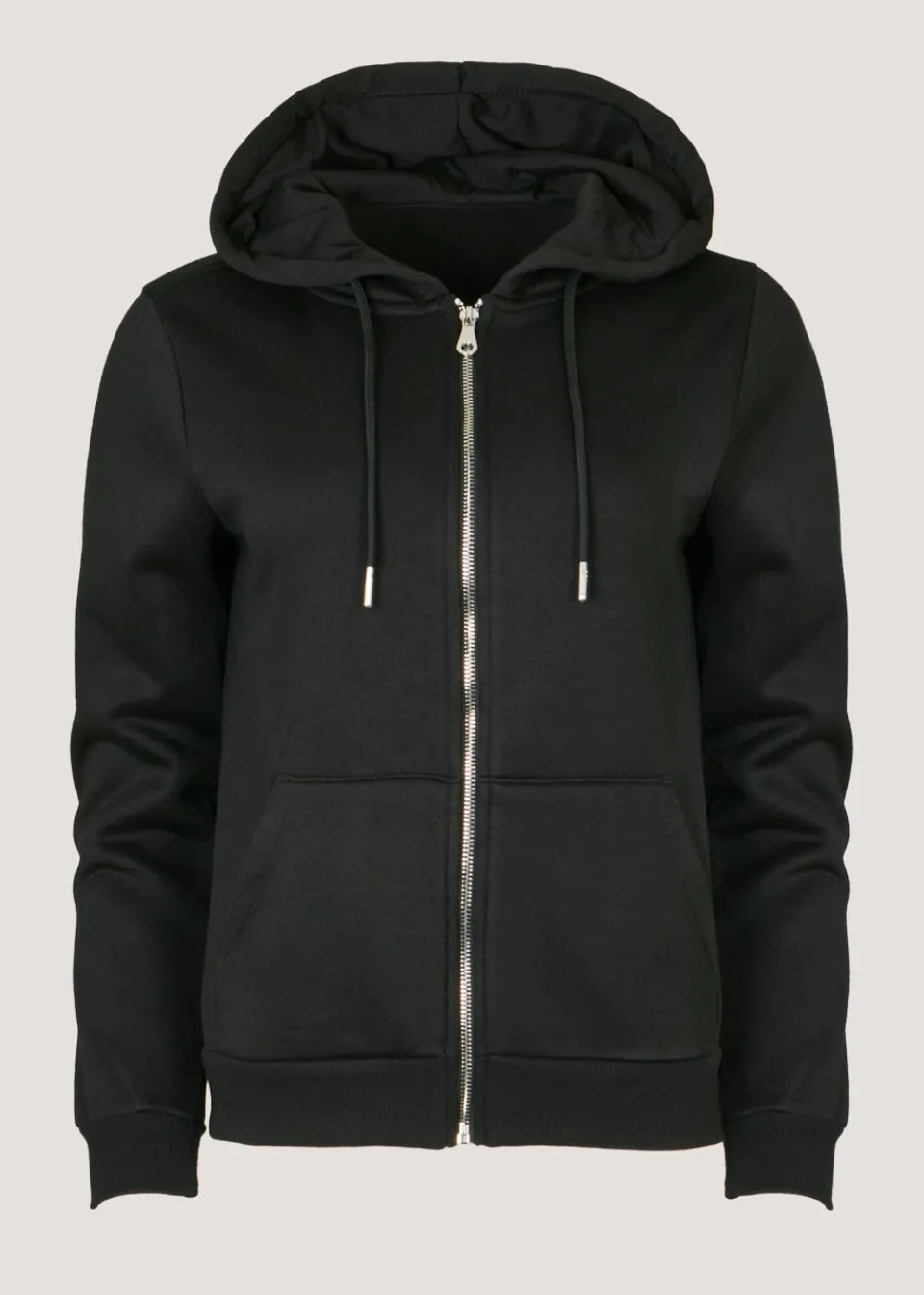 Tops>Papaya Black Zip Up Hoodie