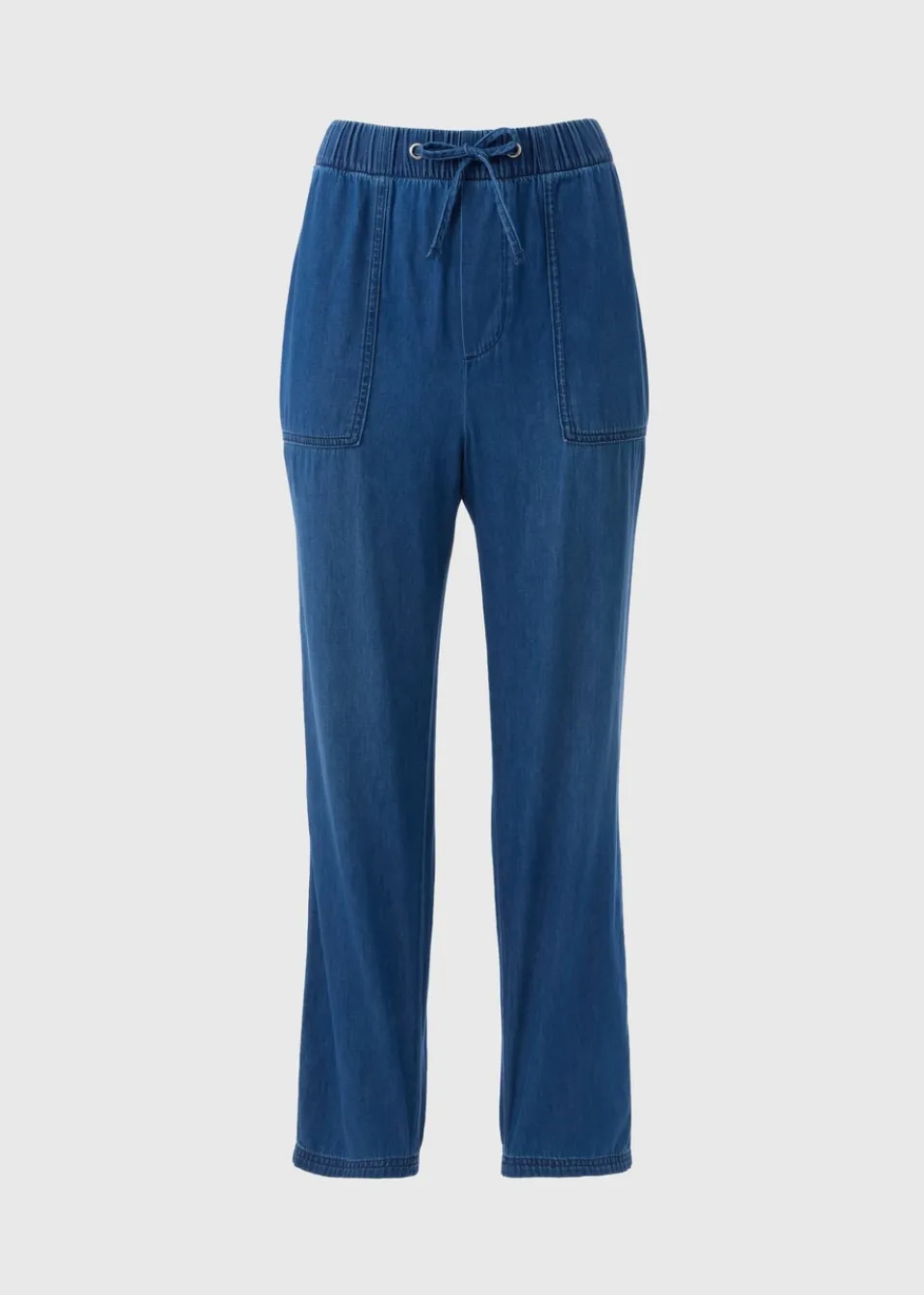 Loungewear>Papaya Blue Denim Utility Jogger Trousers
