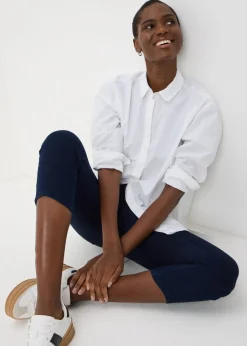 Jeans & Jeggings>Papaya Denim Blue Rosie Rinsewash Cropped Jeggings
