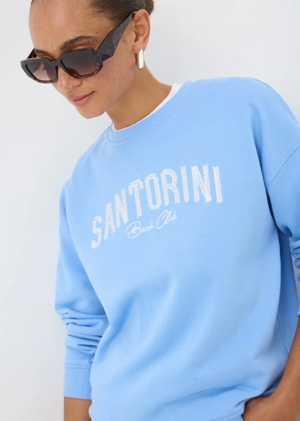 Tops>Papaya Blue Santorini Sweatshirt