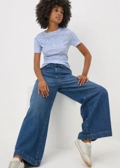 T-Shirts>Papaya Spot Fitted T-Shirt Blue