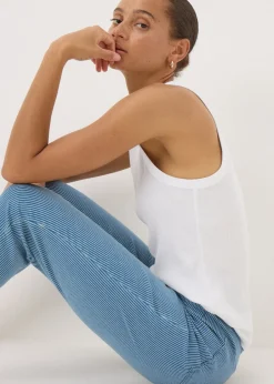 Jeans & Jeggings>Papaya Denim Blue Stripe Cropped Jeggings