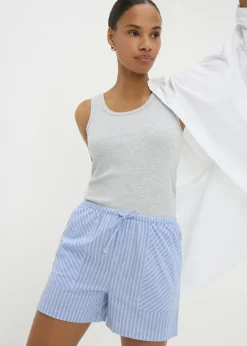 Shorts>Papaya Blue Stripe Tie Waist Boxer Shorts