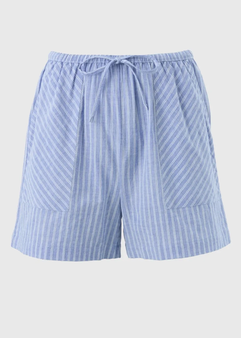 Shorts>Papaya Blue Stripe Tie Waist Boxer Shorts
