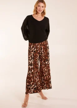 Trousers>Blue Vanilla Abstract Cheetah Pleated Trousers
