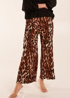 Trousers>Blue Vanilla Abstract Cheetah Pleated Trousers