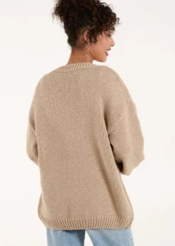Tops>Blue Vanilla Beige Daisy Large Flower Cardigan
