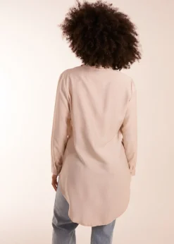 Tops>Blue Vanilla Beige Striped Shirt