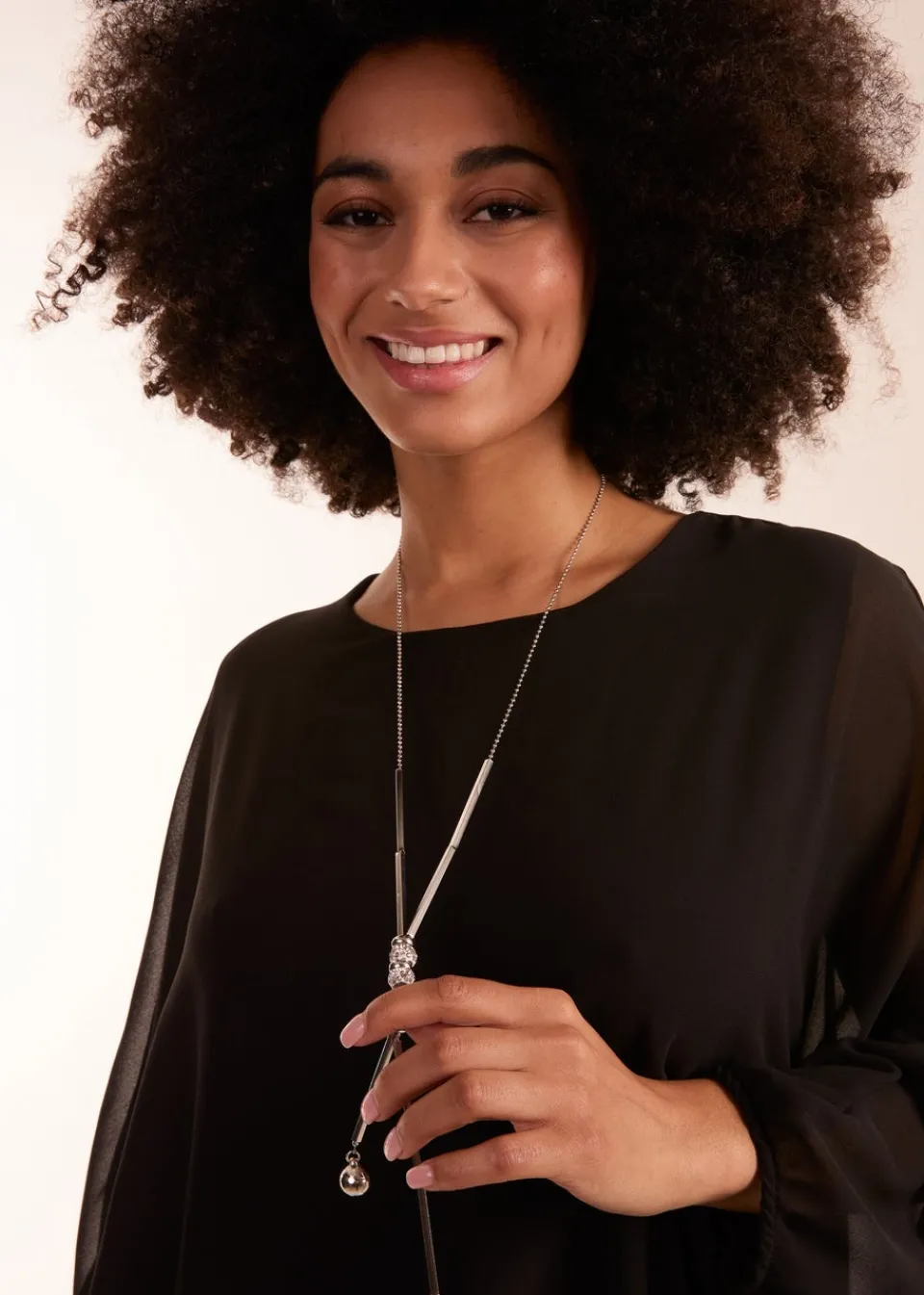 Tops>Blue Vanilla Black Batwing Necklace Top