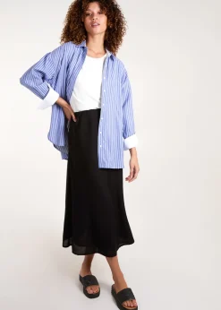 Skirts>Blue Vanilla Black Bias Cut Midi Skirt