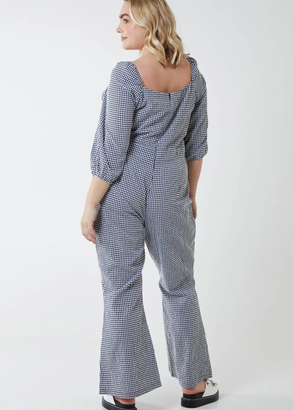 Jumpsuits & Playsuits>Blue Vanilla Black Curve Gingham Jumpsuit
