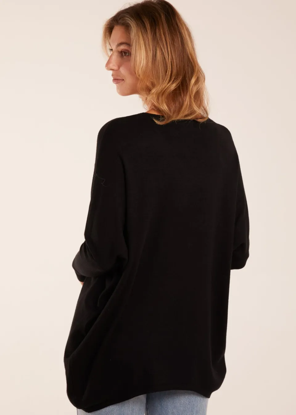 Tops>Blue Vanilla Diamante Pearl Star Jumper Black