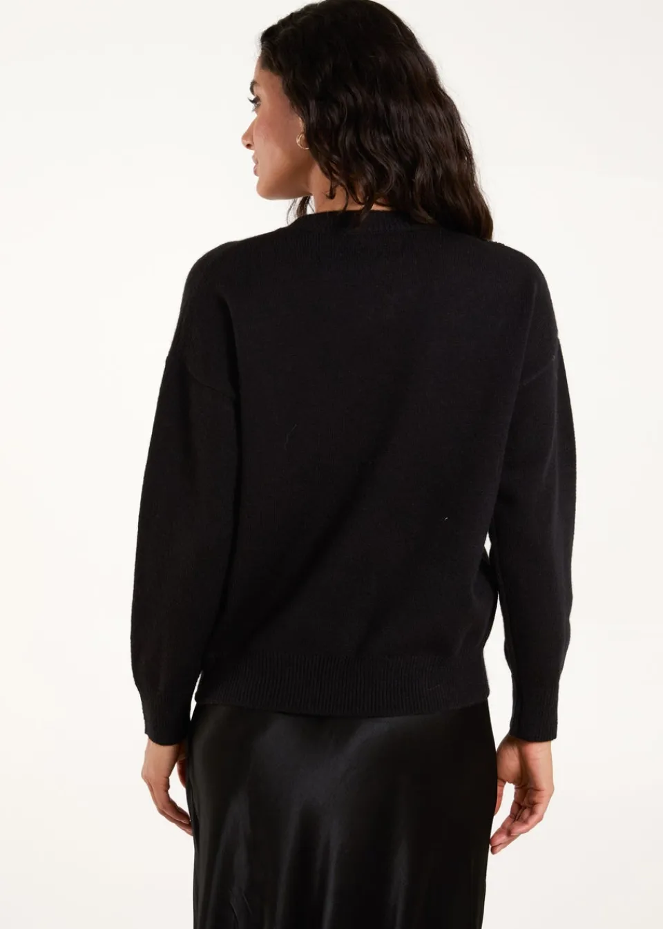 Tops>Blue Vanilla Embellished Sequin Butterfly Jumper Black