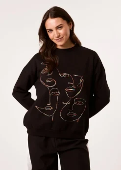 Loungewear>Blue Vanilla Black Face Stitch Sweatshirt