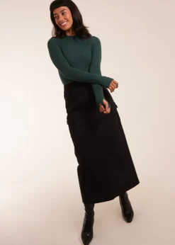 Skirts>Blue Vanilla Pocket Midi Skirt Black