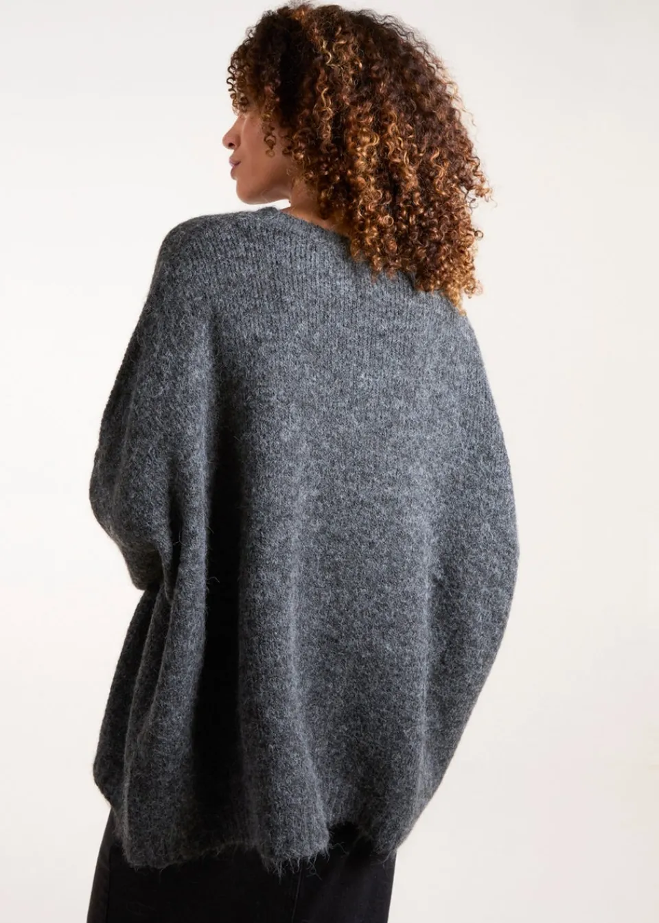 Knitwear>Blue Vanilla Black Round Neck Jumper