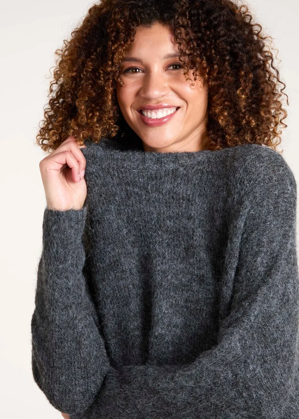 Knitwear>Blue Vanilla Black Round Neck Jumper